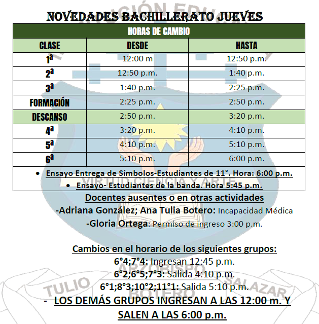 Horarios